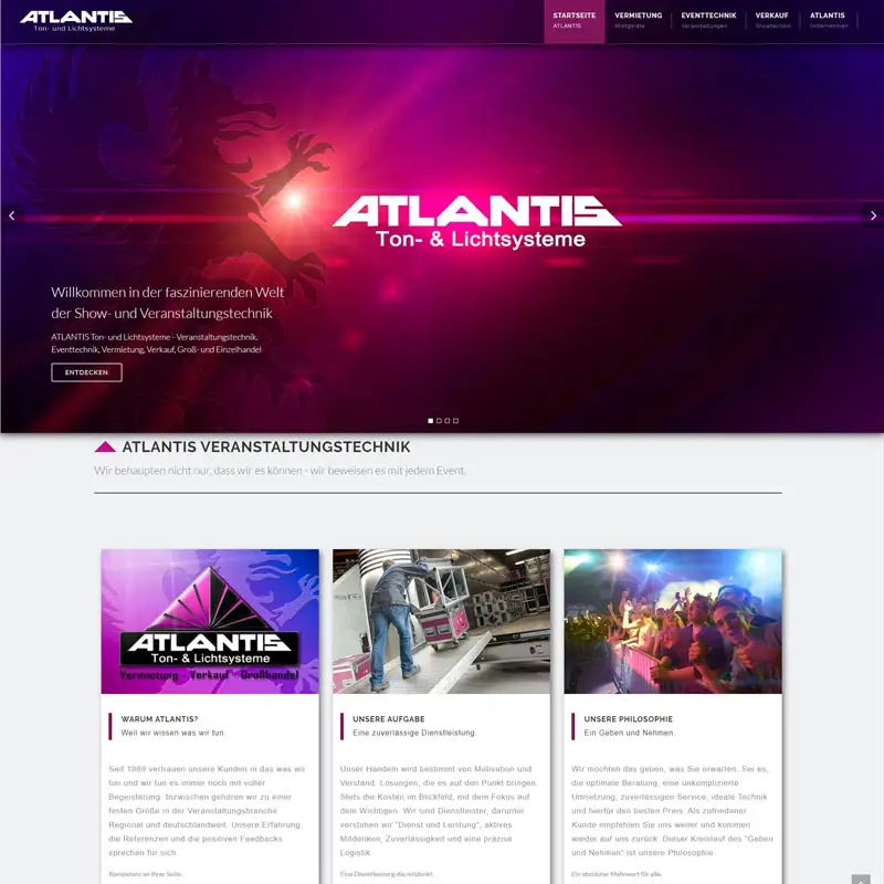 ATLANTIS New Homepage Relaunch 2020